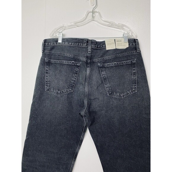 Agolde Jeans Size 32 Black 90s Low Rise Vintage Straight Paradox Button Fly Crop - Picture 13 of 16